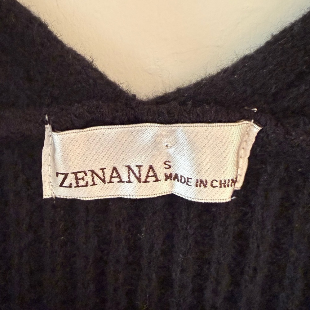 Zenana Open Front Drop Shoulder Sweater Cardigan - Picture 4 of 6